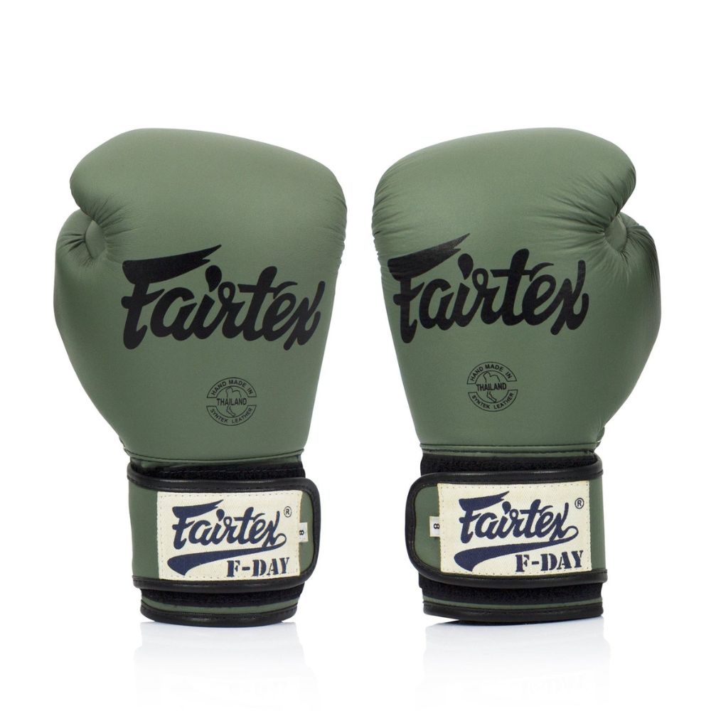 Fairtex F-Day Boxing Gloves – Military Green | Premium Muay Thai & Training Gloves