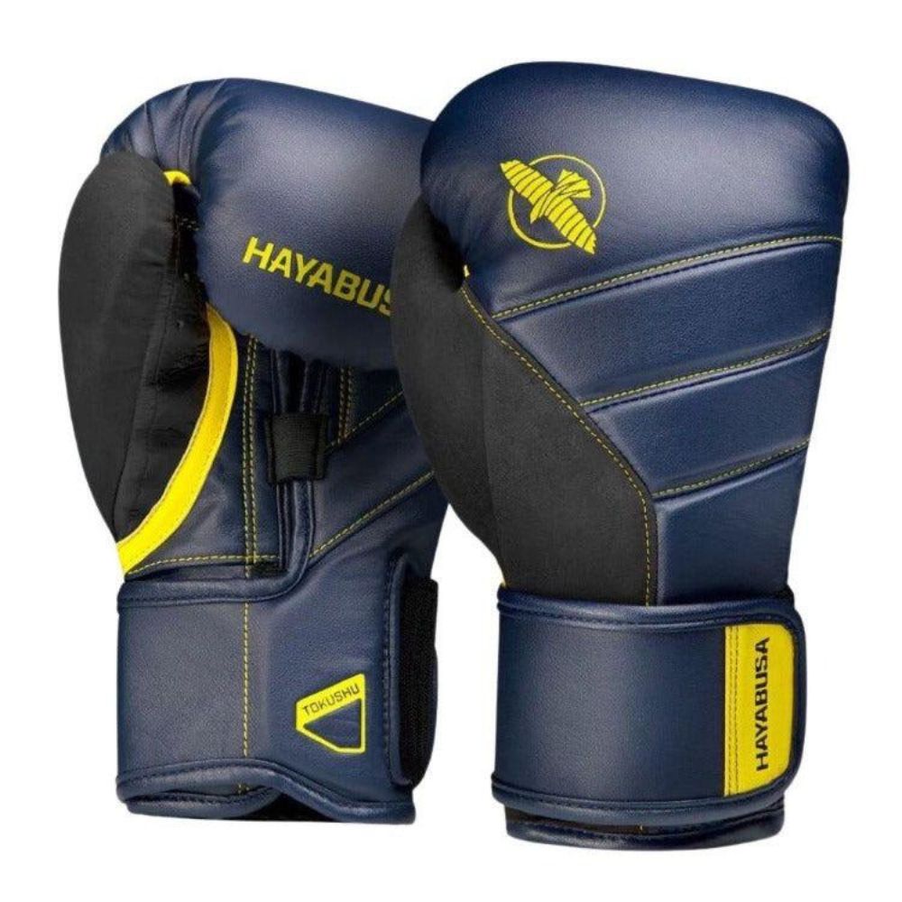 Hayabusa T3 Boxing Gloves - Navy/Yellow | Premium Kickboxing & Muay Thai Training Gloves