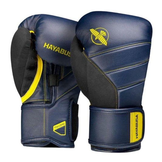 Hayabusa T3 Boxing Gloves - Navy/Yellow | Premium Kickboxing & Muay Thai Training Gloves