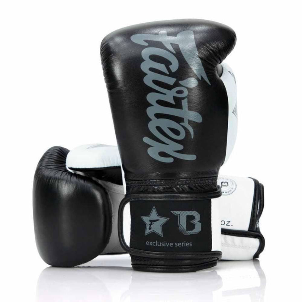 Fairtex x Booster Boxing Gloves – Black & White Limited Edition