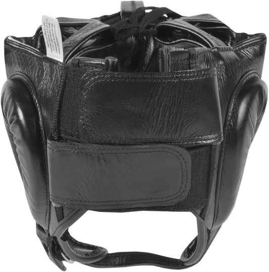 Cleto Reyes Professional Black Leather Boxing Headgear with Face Bar