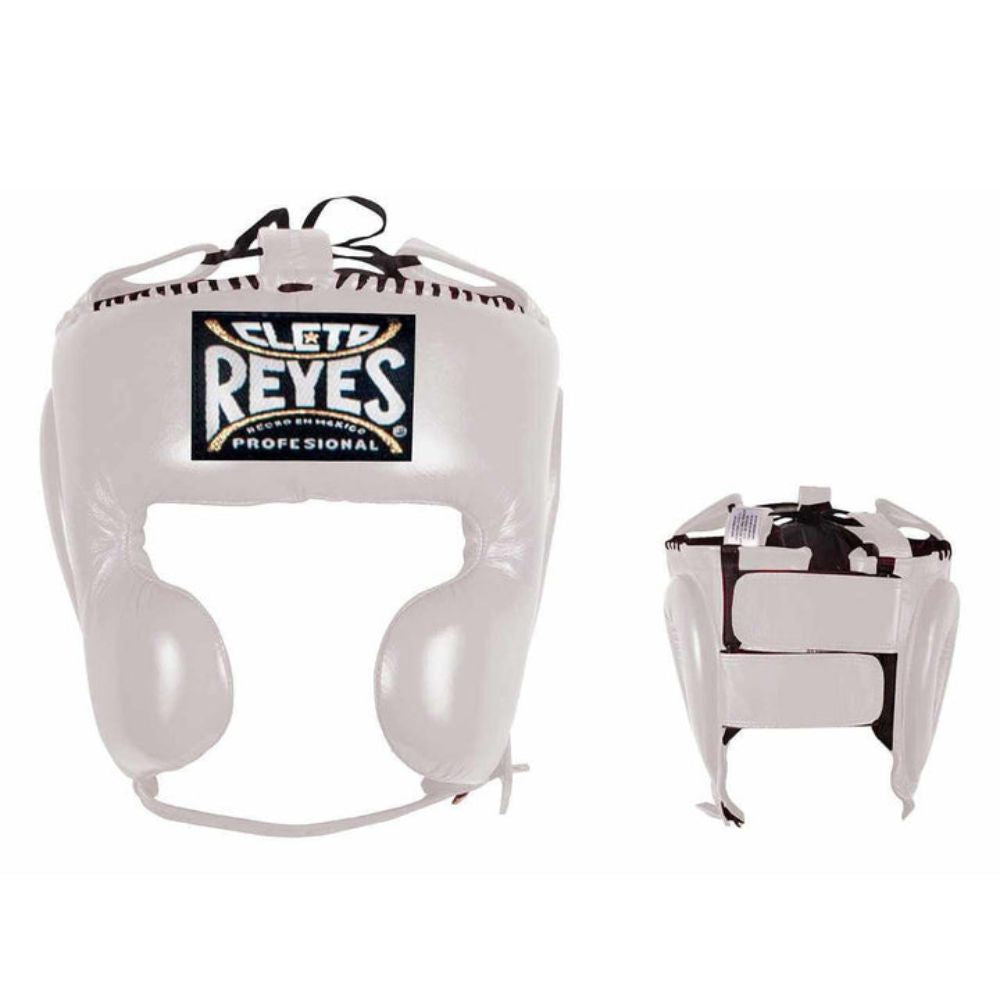 Cleto Reyes Headgear - White Leather Boxing Head Guard for Sparring & Training