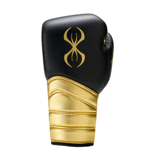 Sting Boxing Gloves – Black & Gold Lace Up Sparring Gloves