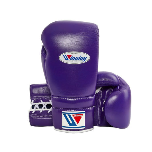 Winning MS-600 Style Boxing Gloves – Premium Lace-Up Training Gloves (Purple)