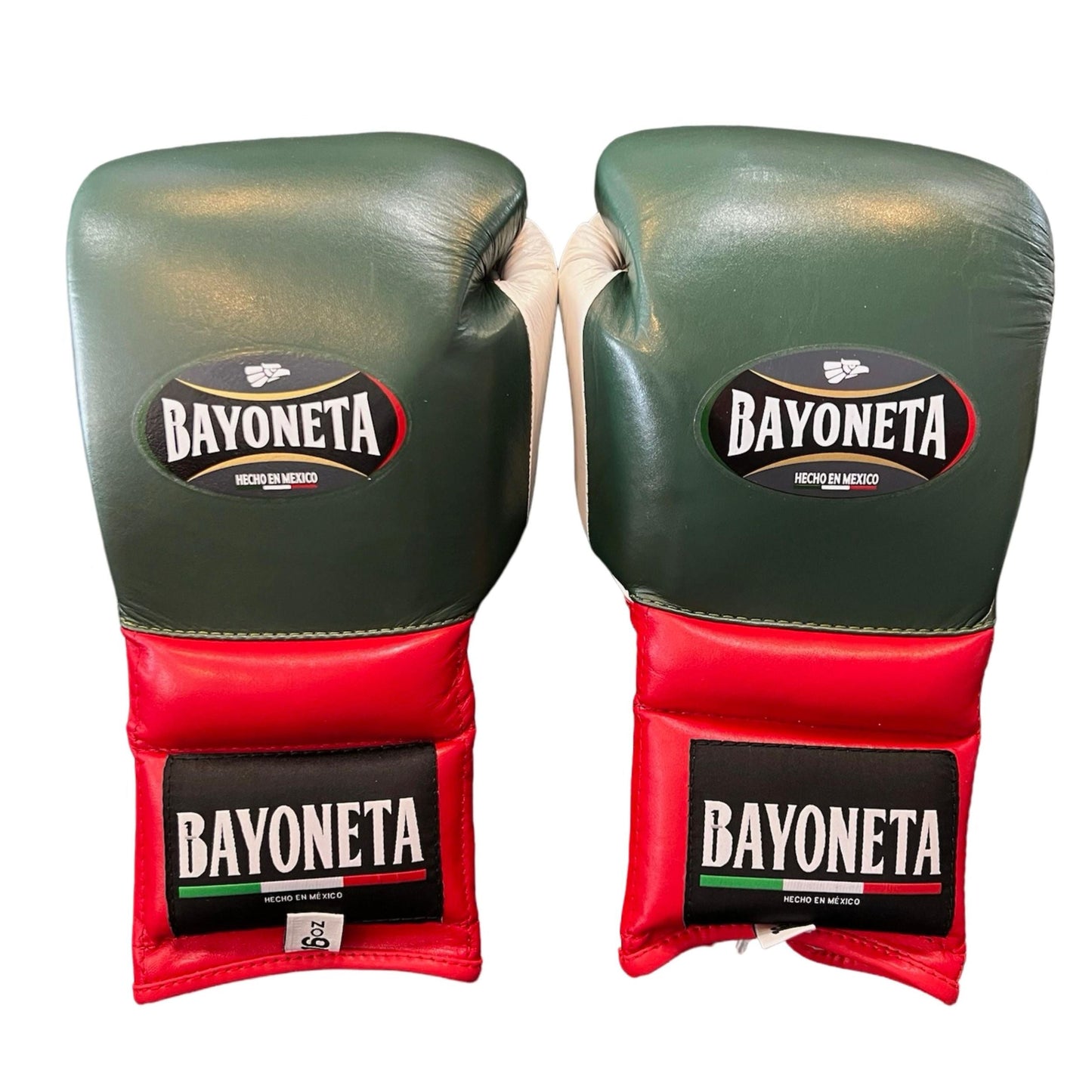 Bayoneta Boxing Gloves – Green and Red Lace-Up Mexican-Style Training Gloves