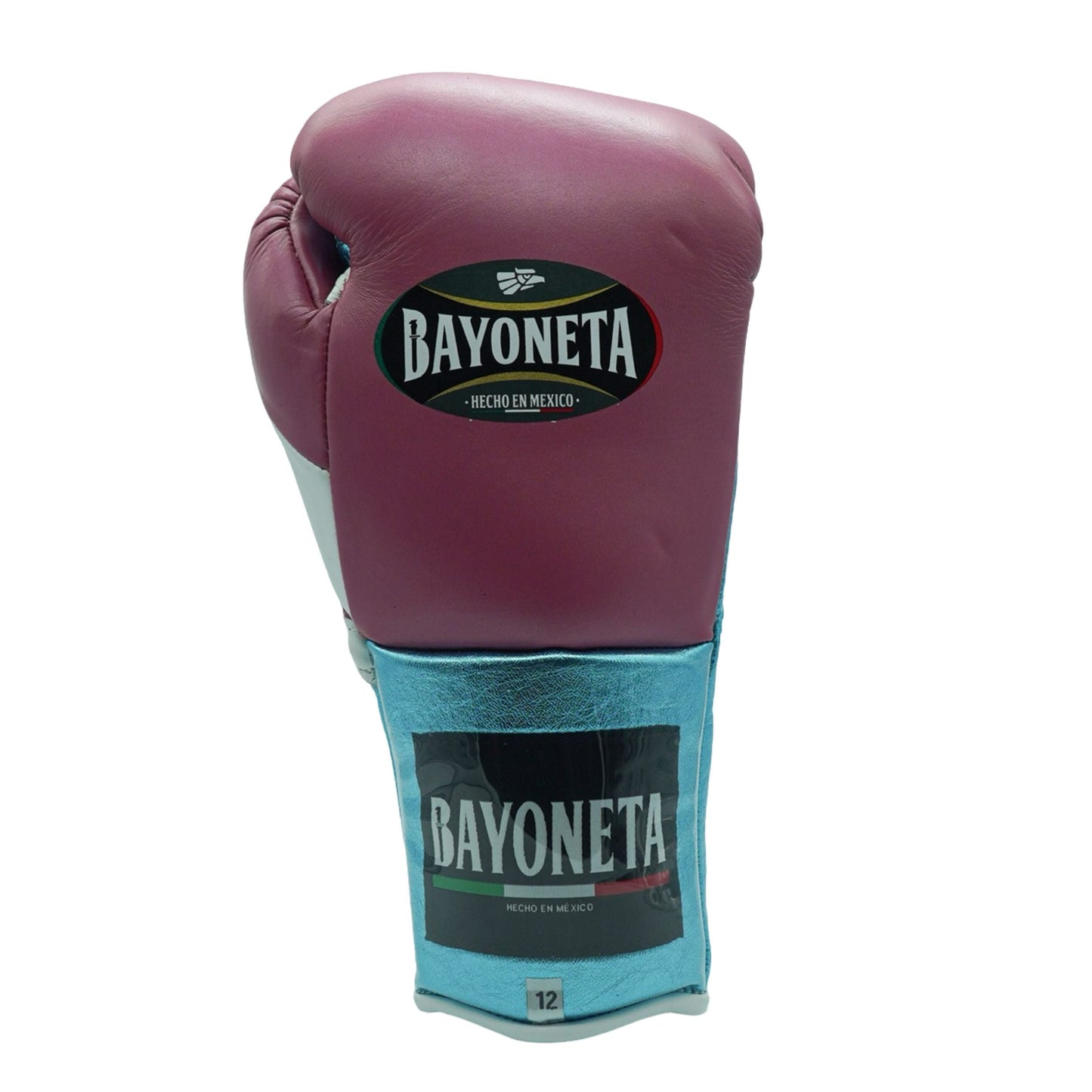 Bayoneta Boxing Gloves – Pink and Metallic Blue Lace-Up Mexican-Style Training Gloves