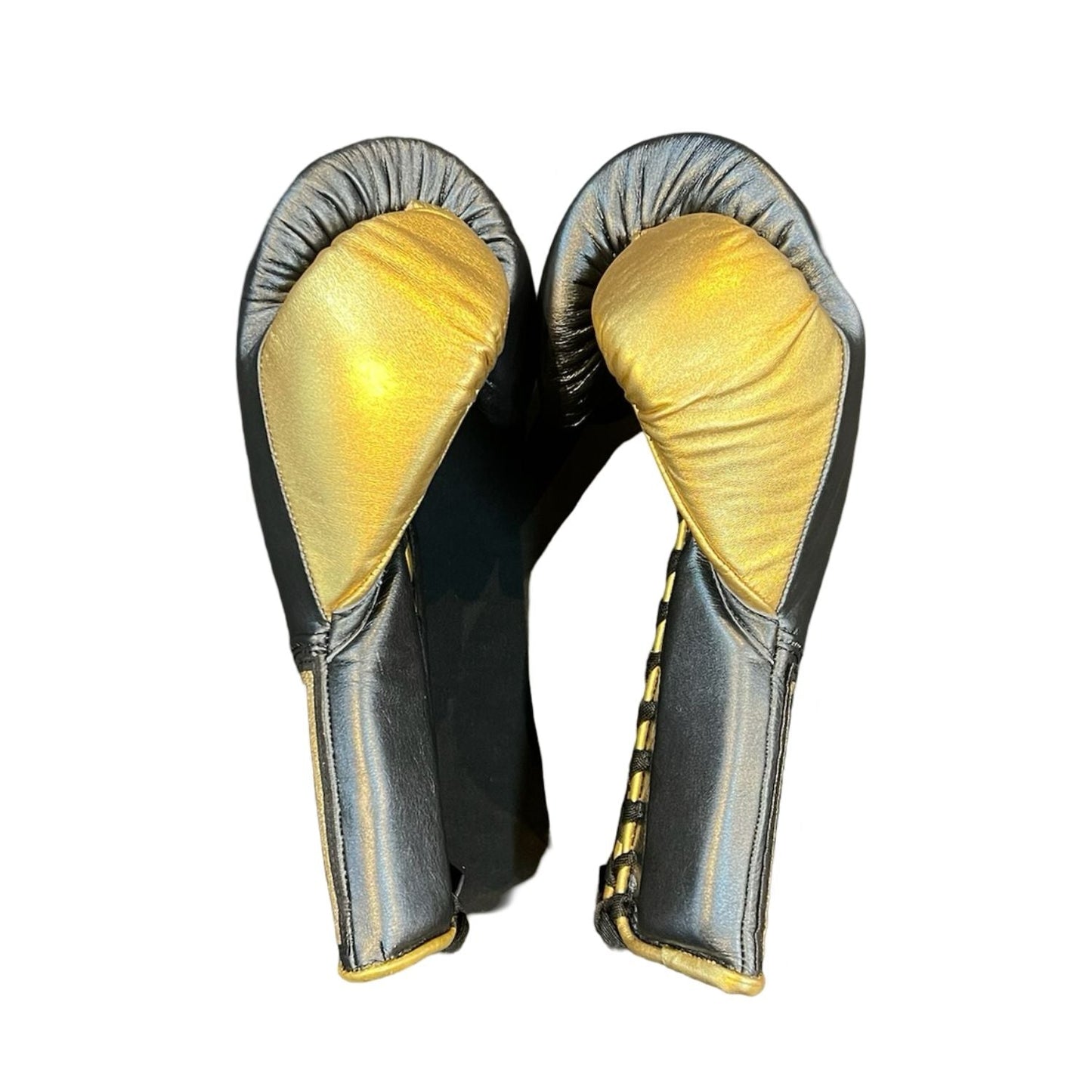 No Boxing No Life Training Gloves – Black and Gold Lace-up Style