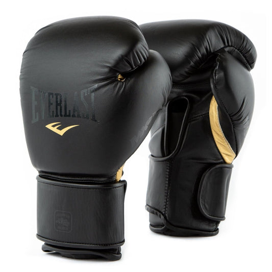 Everlast Boxing Gloves – Black and Gold Velcro Training Gloves