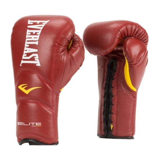 Everlast Elite Boxing Gloves – Red Lace-Up Training Gloves