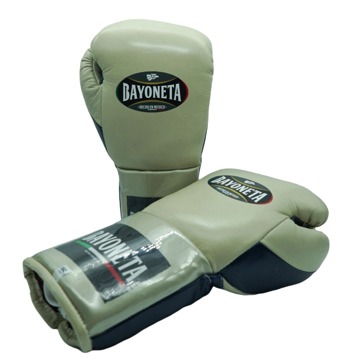 Bayoneta Boxing Gloves – Cream and Navy Lace-Up Mexican-Style Training Gloves