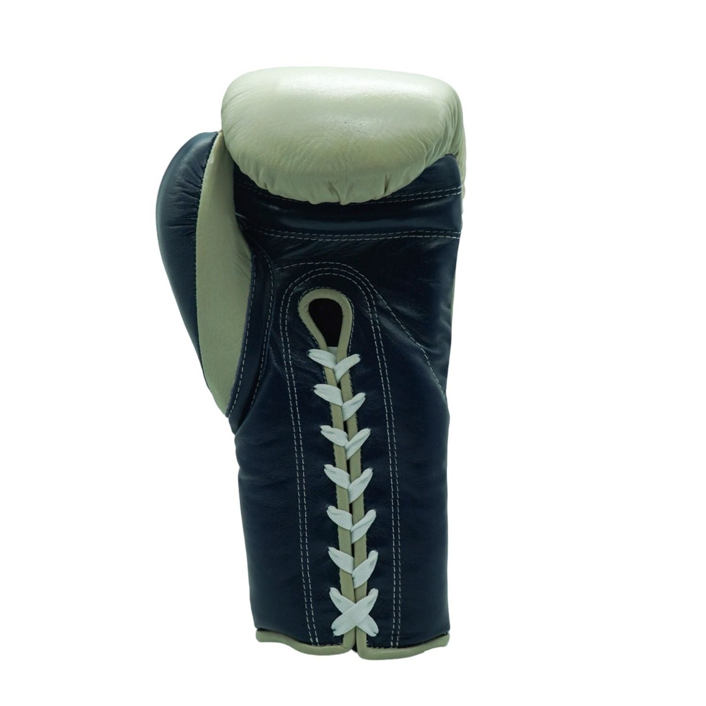 Bayoneta Boxing Gloves – Cream and Navy Lace-Up Mexican-Style Training Gloves