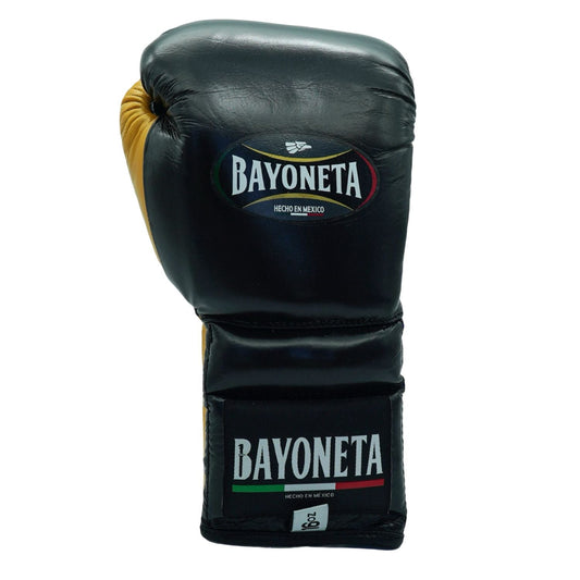 Bayoneta Boxing Gloves – Black and Gold Velcro Mexican-Style Training Gloves