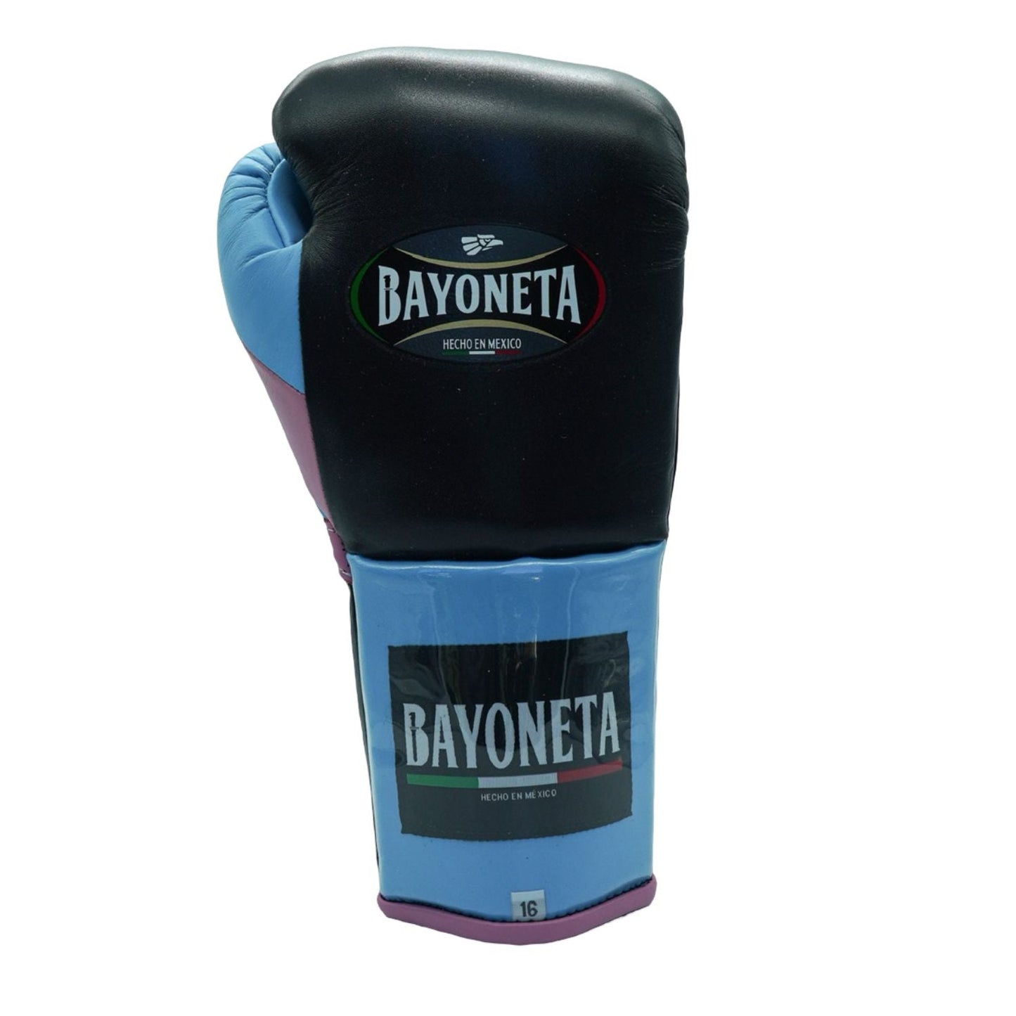 Bayoneta Boxing Gloves – Black, Pink, and Blue Lace-Up Mexican-Style Training Gloves