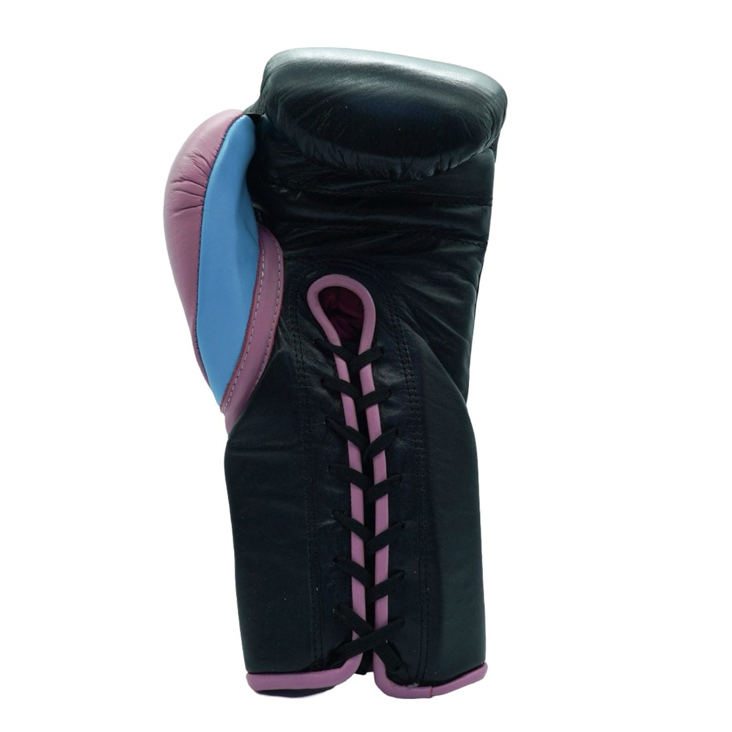 Bayoneta Boxing Gloves – Black, Pink, and Blue Lace-Up Mexican-Style Training Gloves