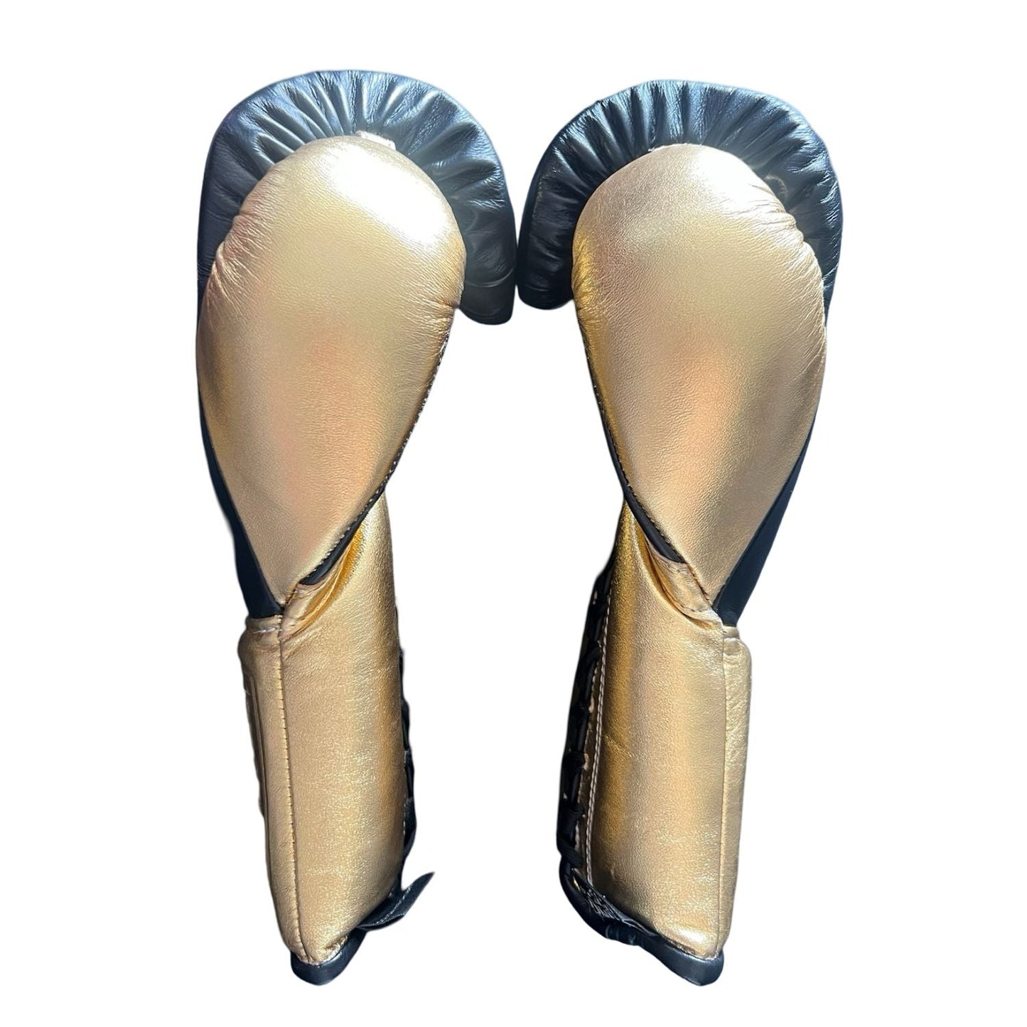 No Boxing No Life Boxing Gloves – Black and Gold Lace-up Style