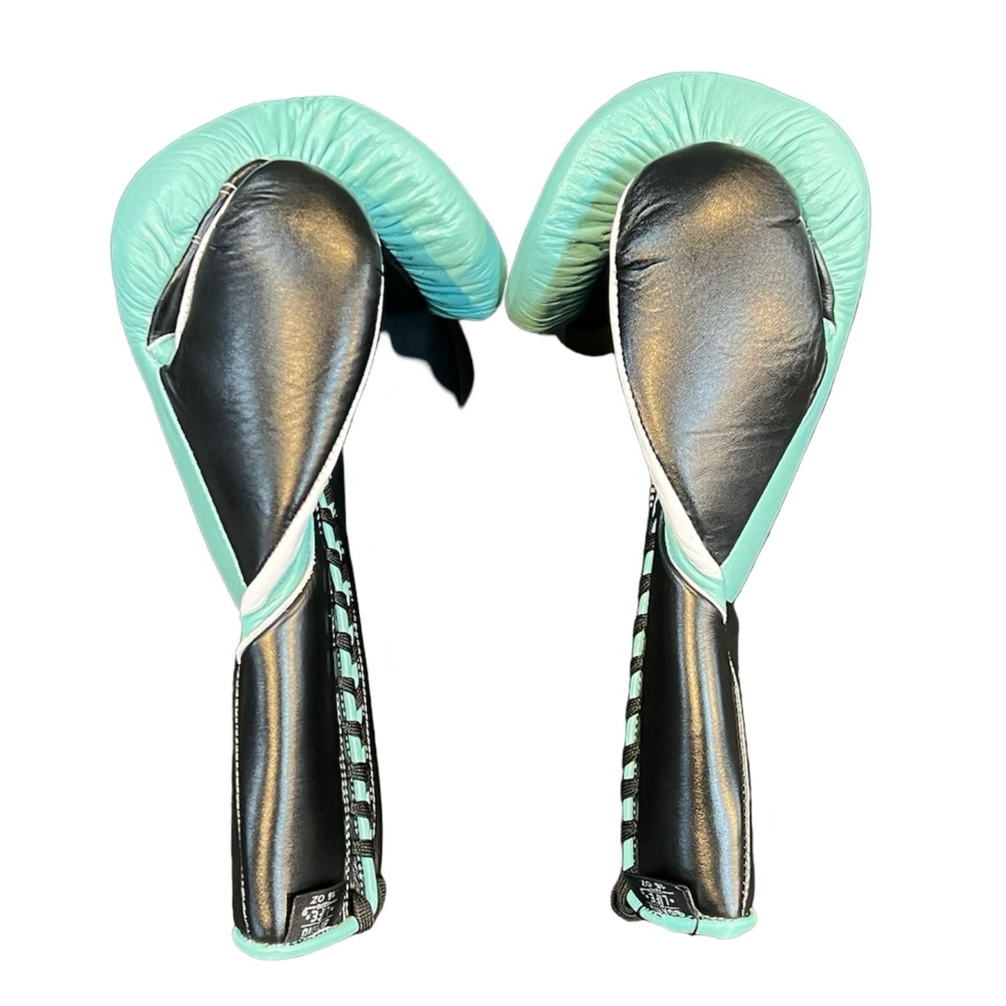 No Boxing No Life Training Gloves – Mint Green and Black Lace-up Style