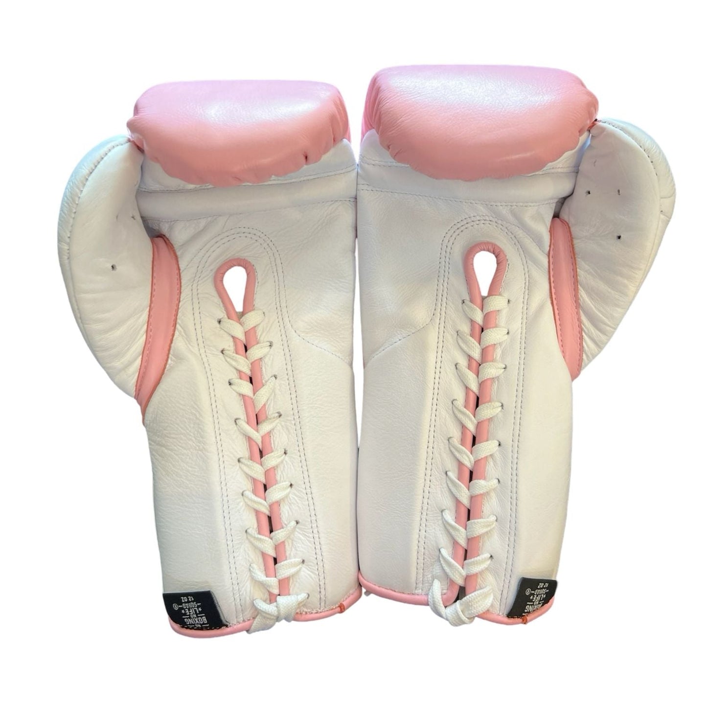 No Boxing No Life Boxing Gloves – Pink and Aqua Lace-up Edition