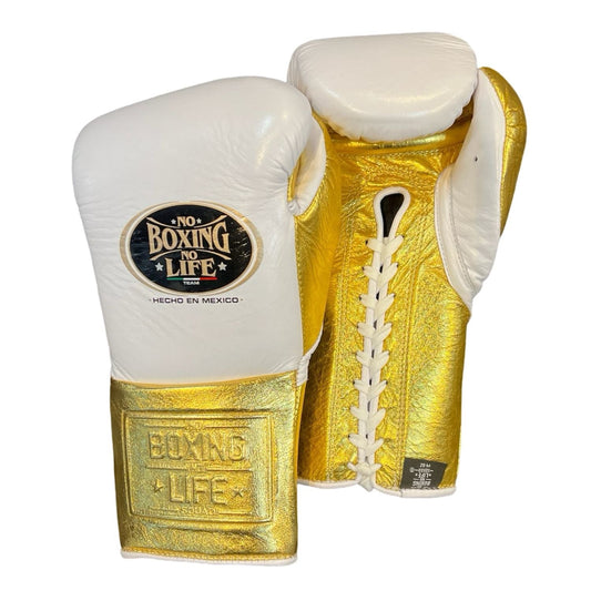 No Boxing No Life Gloves – Gold & White Premium Training Gear