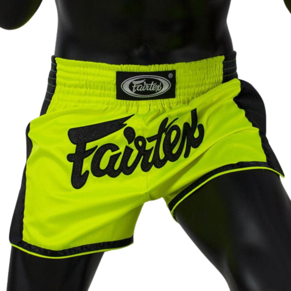 Fairtex Slim Cut Muay Thai Shorts - Lime Green