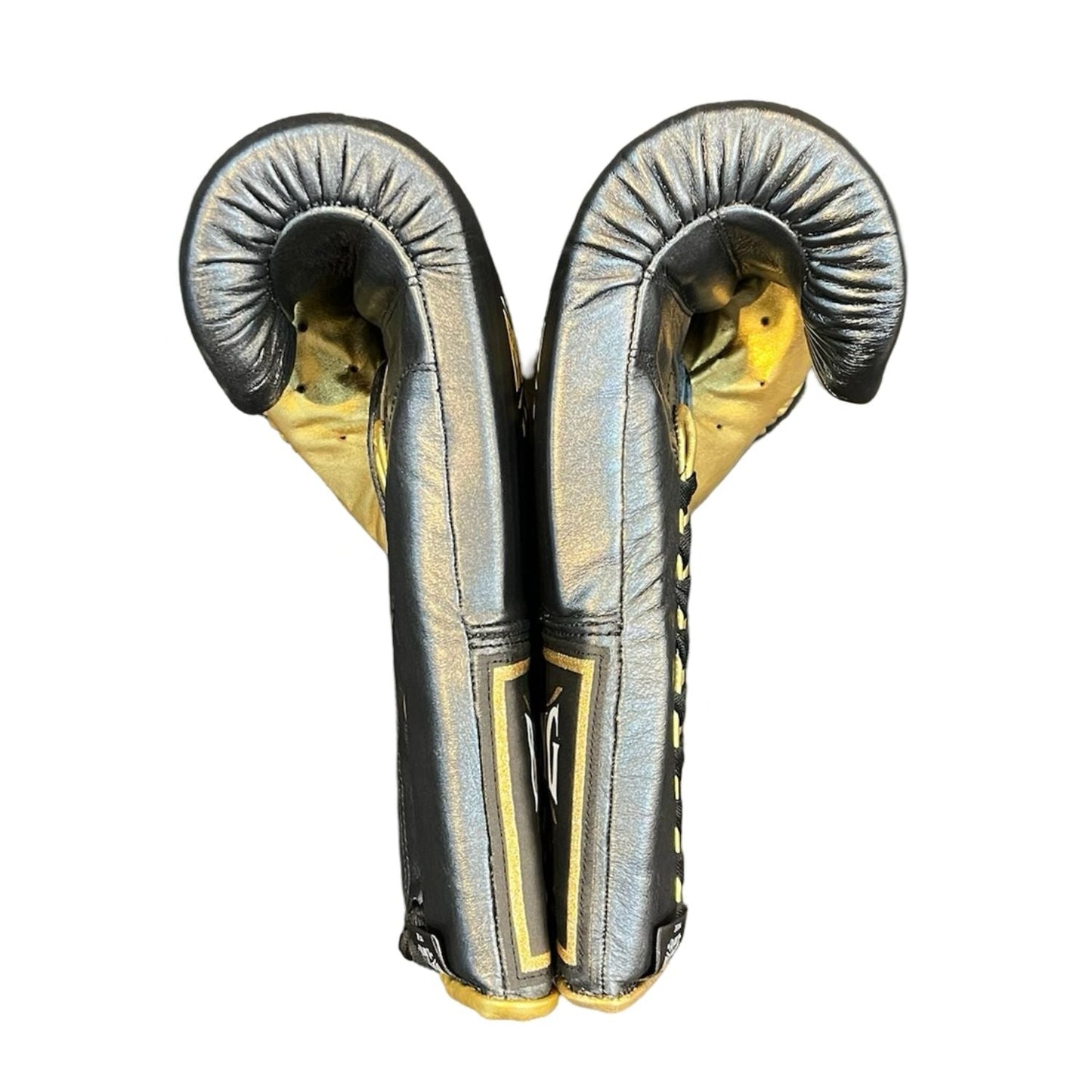 No Boxing No Life Training Gloves – Black and Gold Lace-up Style