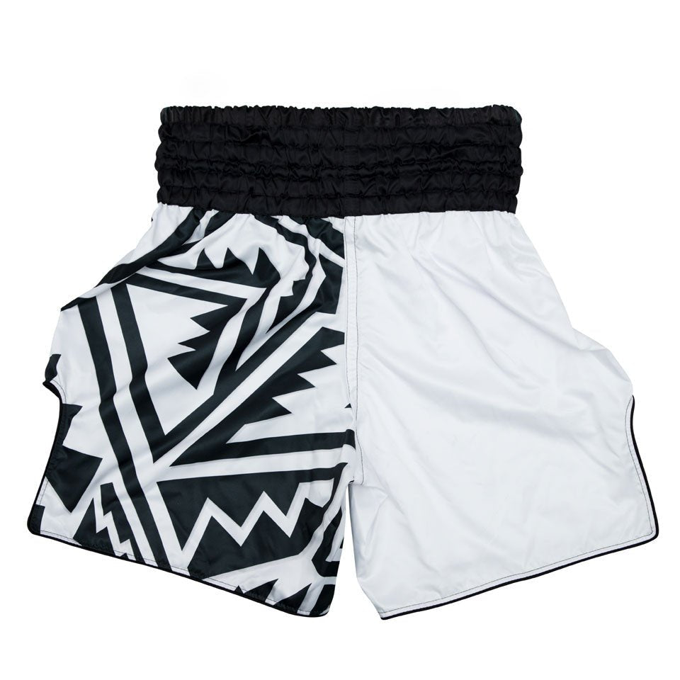 Fairtex Mono Boxing Shorts – Black & White Geometric Design