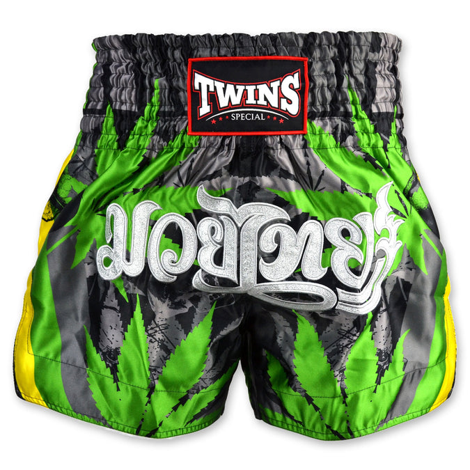 Twins Special Muay Thai Shorts – Green Leaf Pattern