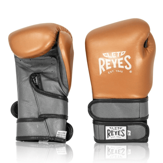 Cleto Reyes Hero Double Loop Boxing Gloves - Bronze & Grey