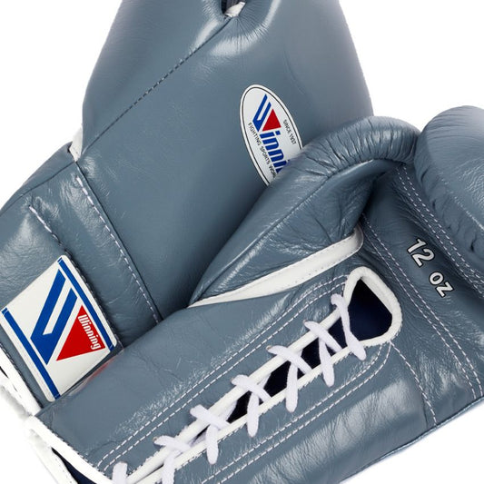 Winning MS-600 Style Boxing Gloves – High-Quality Lace-Up Training Gloves (Gray)