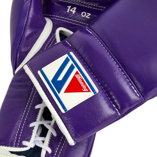 Winning MS-600 Style Boxing Gloves – Premium Lace-Up Training Gloves (Purple)