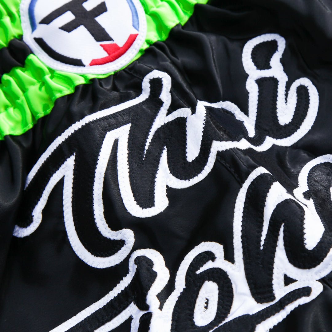 Thai Fighter Muay Thai Shorts - Black/Green
