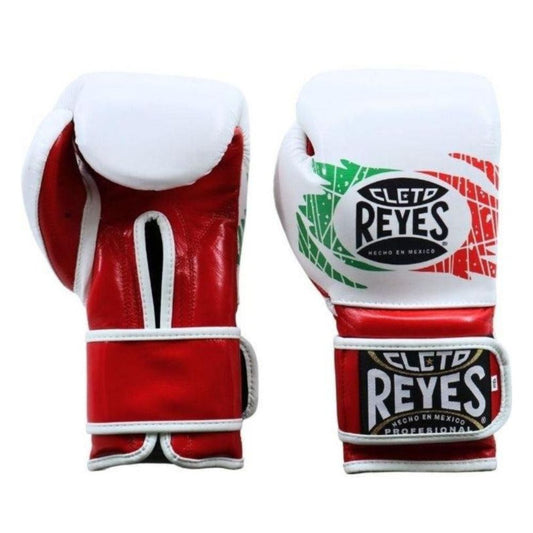 Cleto Reyes Sparring Gloves – White with Mexican Design (Velcro Closure)