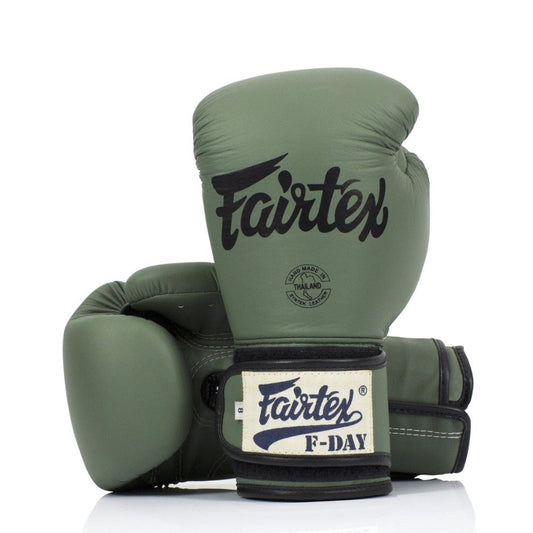 Fairtex F-Day Boxing Gloves – Military Green | Premium Muay Thai & Training Gloves