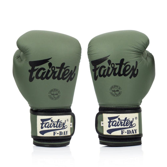 Fairtex F-Day Boxing Gloves – Military Green | Premium Muay Thai & Training Gloves
