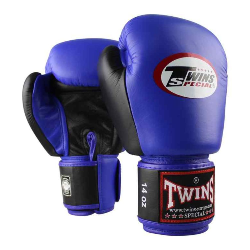 Twins Special Velcro Boxing Gloves – Blue Black