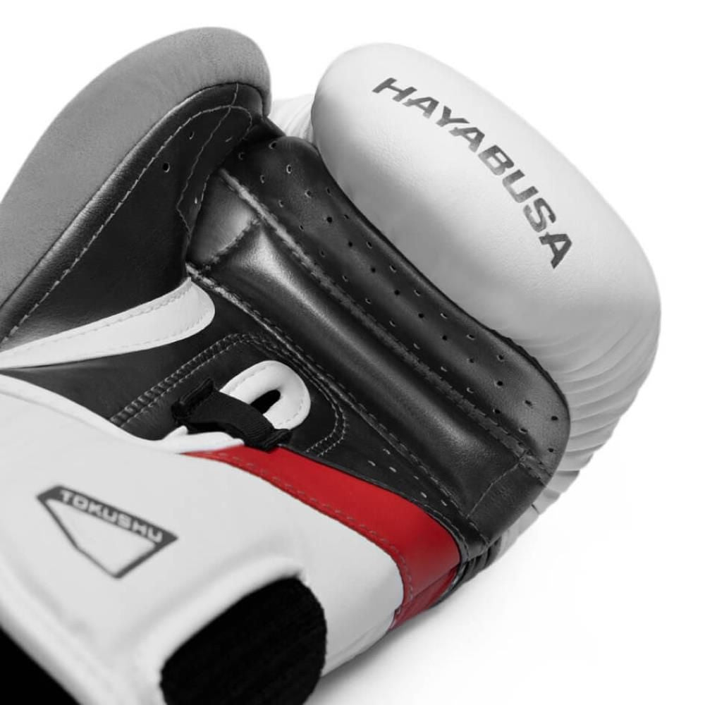 Hayabusa Tokushu Boxing Gloves – White, Red & Gray