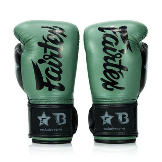 Fairtex x Booster Muay Thai Boxing Gloves – Green/Black