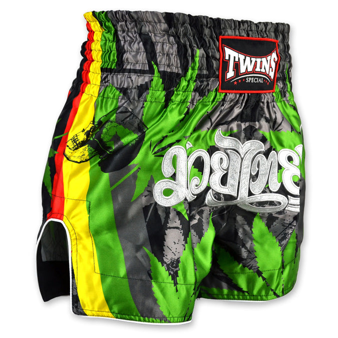 Twins Special Muay Thai Shorts – Green Leaf Pattern