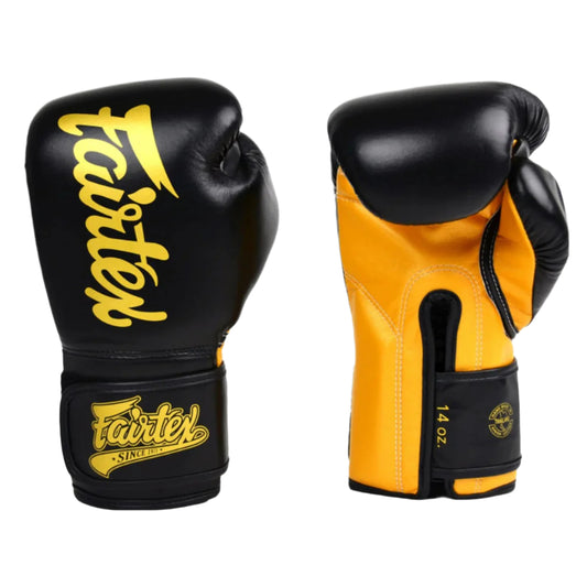 Fairtex BGV18 Super Boxing Gloves Black and Gold