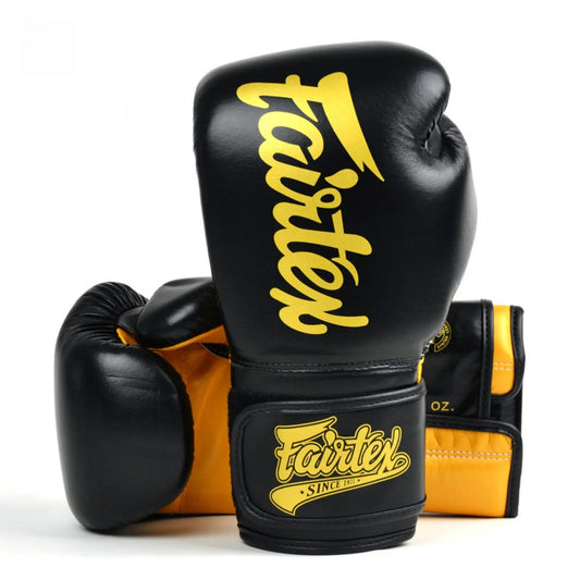 Fairtex BGV18 Super Boxing Gloves Black and Gold