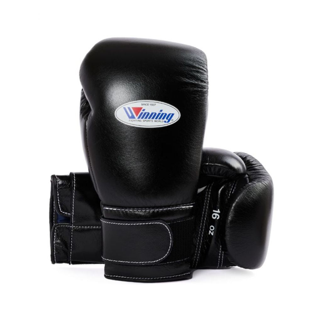 Winning Boxing Gloves – Black Velcro Training & Sparring Gloves