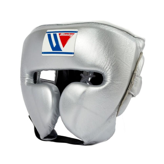 Winning Full-Face Headgear – Premium Boxing & Sparring Protection in Silver