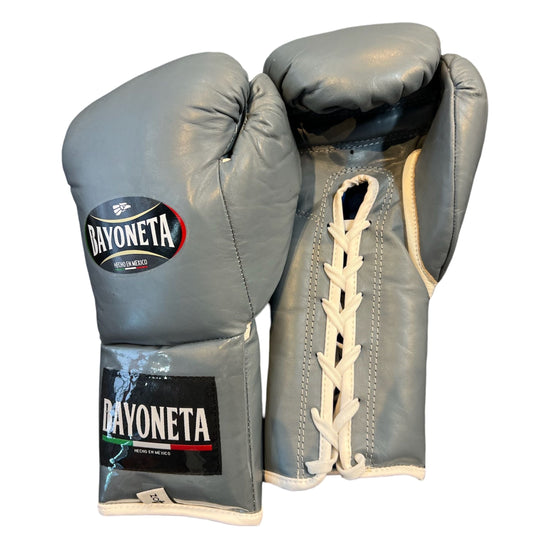 Bayoneta Boxing Gloves – Gray Lace-Up Mexican-Style Training Gloves
