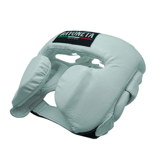 Bayoneta Boxing Headgear with Cheeks  – Full White Mexican-Style Protective Gear for Sparring