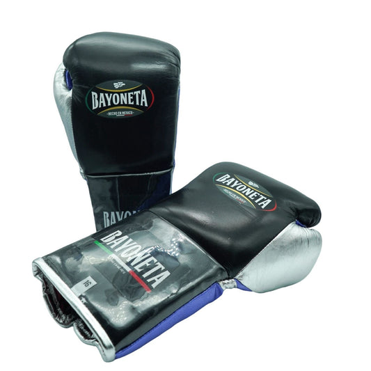 Bayoneta Boxing Gloves Black/ Metallic Royal Blue/ Silver