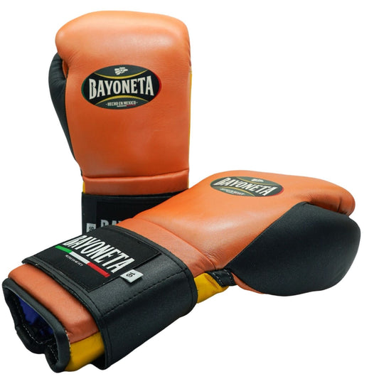 Bayoneta Premium Boxing Gloves – Orange and Yellow Velcro Training Gloves