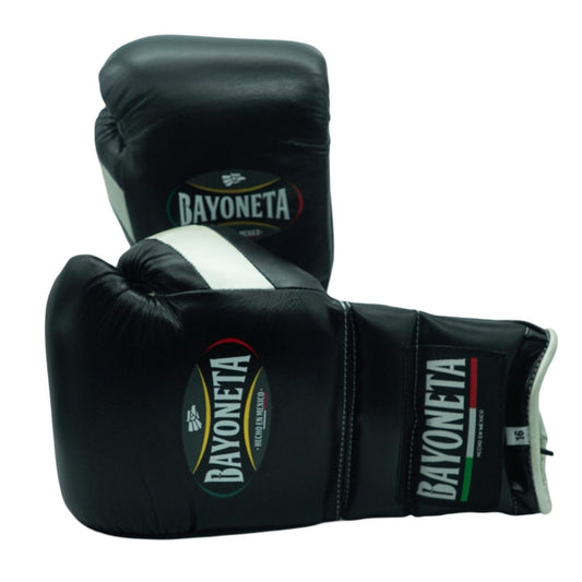 Bayoneta Boxing Gloves – Black Lace-Up Mexican-Style Training Gloves