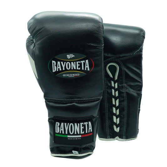Bayoneta Boxing Gloves – Black Lace-Up Mexican-Style Training Gloves