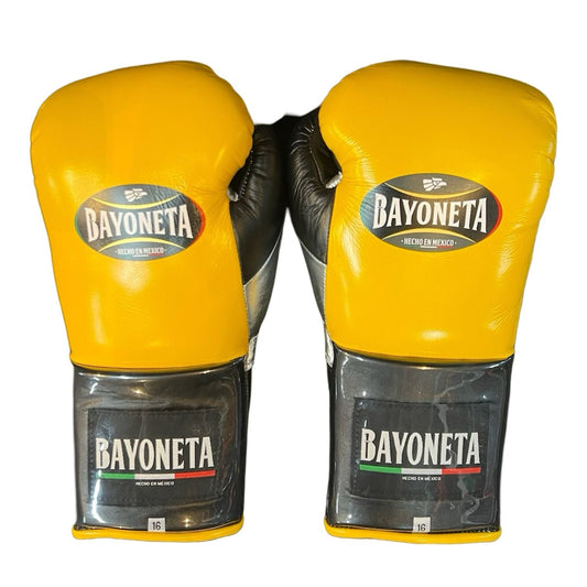 Bayoneta Boxing Gloves – Lace-Up Training Gloves Yellow/ Black/ Silver