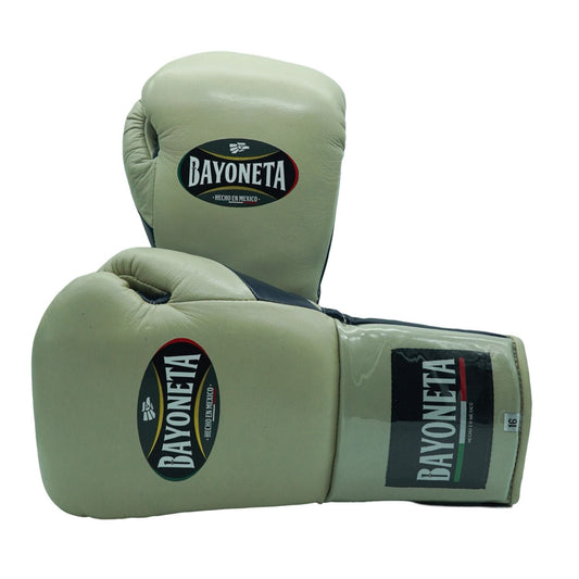 Bayoneta Boxing Gloves – Cream and Navy Lace-Up Mexican-Style Training Gloves