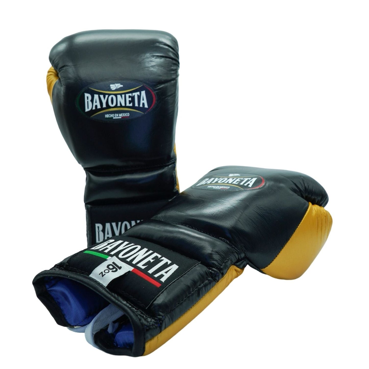 Bayoneta Boxing Gloves – Black and Gold Velcro Mexican-Style Training Gloves